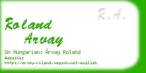 roland arvay business card