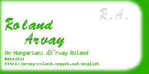 roland arvay business card